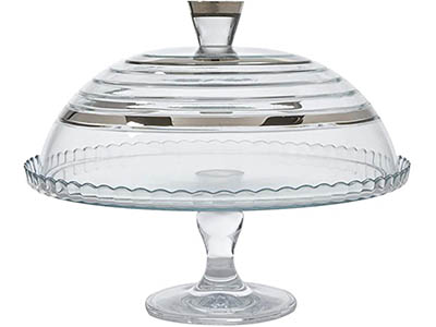 Glazze Crystal Cake Plate with Glass Cover